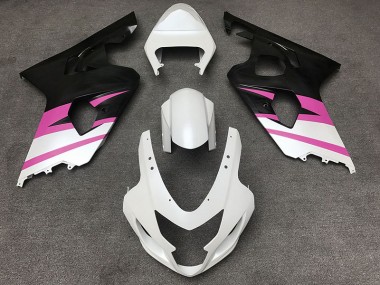 2004-2005 Matte White & Pink GSXR 600-750 Fairings
