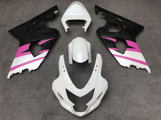 2004-2005 Matte White & Pink GSXR 600-750 Fairings 2004-2005 Matte White & Pink GSXR 600-750 Fairings