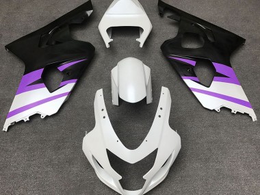 2004-2005 Matte White & Purple GSXR 600-750 Fairings