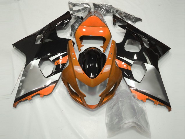 2004-2005 Orange Silver and Black GSXR 600-750 Fairings