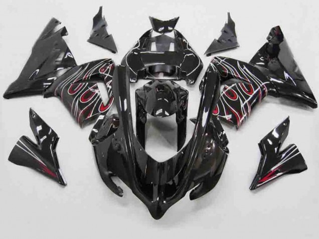 2004-2005 Red Black Flame ZX10R Fairings