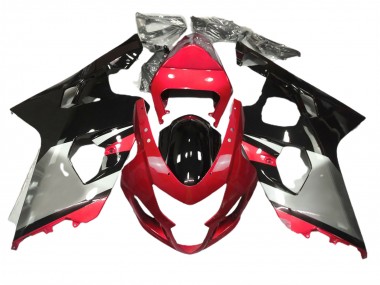 2004-2005 Red Silver and Black GSXR 600-750 Fairings