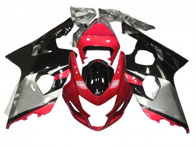 2004-2005 Red Silver and Black GSXR 600-750 Fairings