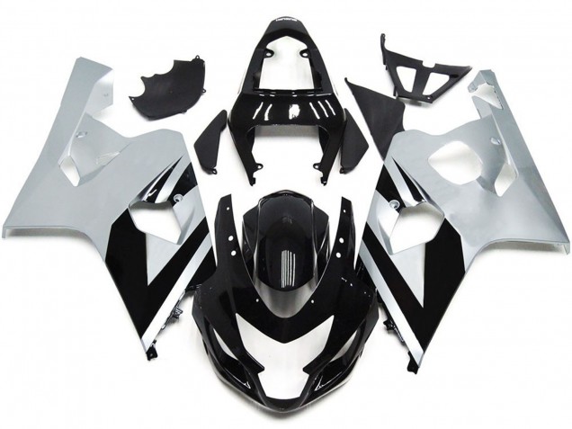 2004-2005 Silver and Gloss Black OEM Style GSXR 600-750 Fairings 2004-2005 Silver and Gloss Black OEM Style GSXR 600-750 Fairings