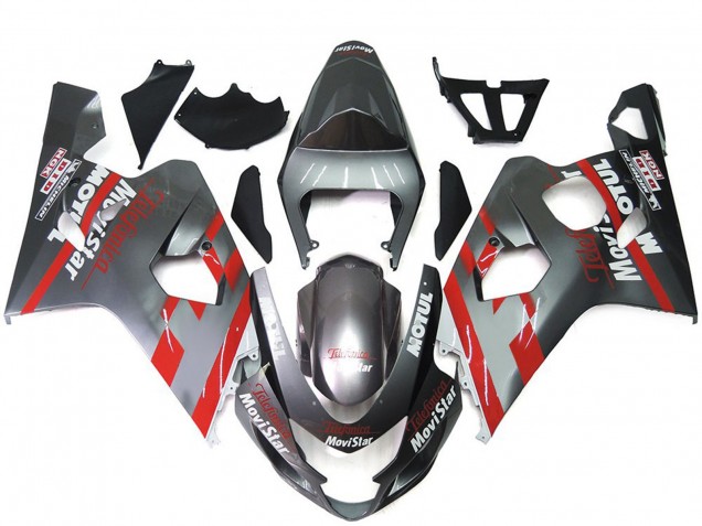 2004-2005 Silver and Red MoviStar GSXR 600-750 Fairings 2004-2005 Silver and Red MoviStar GSXR 600-750 Fairings