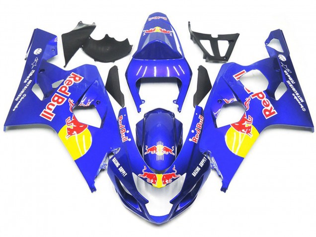 2004-2005 Vibrant Blue Red Bull Style GSXR 600-750 Fairings 2004-2005 Vibrant Blue Red Bull Style GSXR 600-750 Fairings