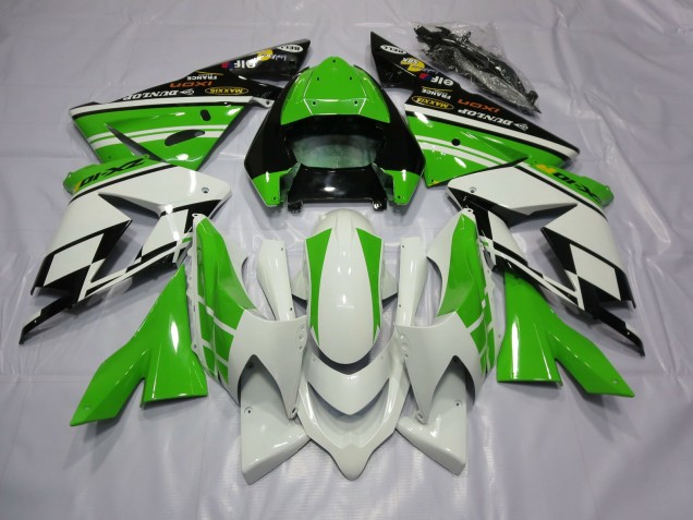 2004-2005 White Green ZX10R Fairings 2004-2005 White Green ZX10R Fairings