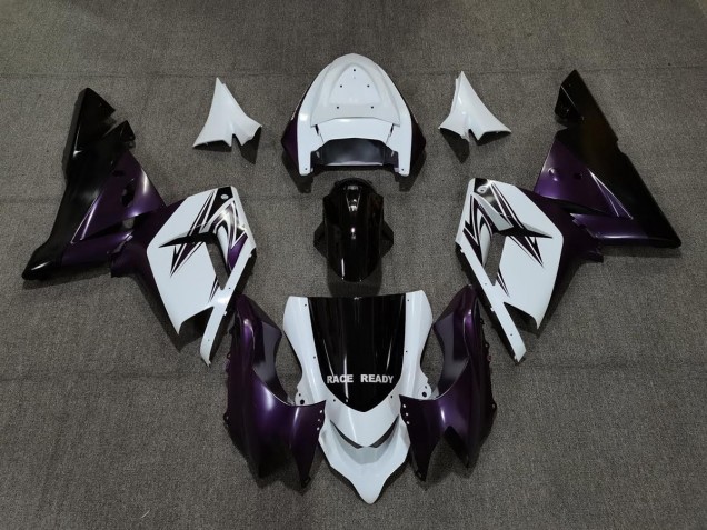 2004-2005 White Purple and Black ZX10R Fairings 2004-2005 White Purple and Black ZX10R Fairings