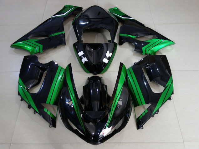 2005-2006 Gloss Black & Electric Green ZX6R Fairings 2005-2006 Gloss Black & Electric Green ZX6R Fairings