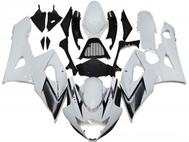 2005-2006 Gloss White Style with Silver Hints GSXR 1000 Fairings