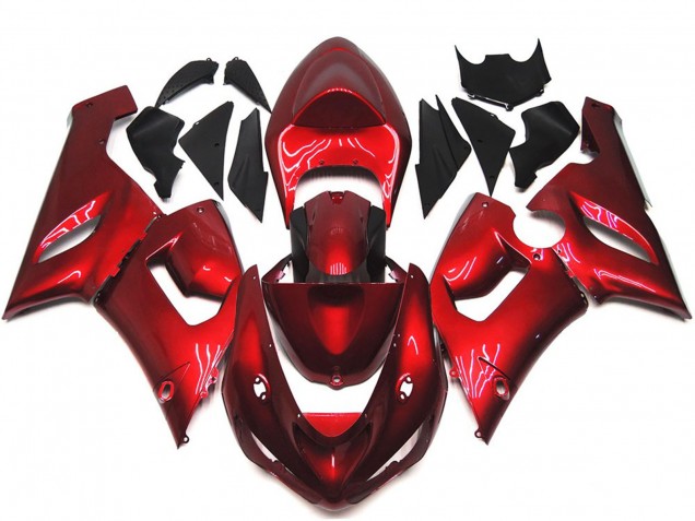 2005-2006 Maroon Red ZX6R Fairings 2005-2006 Maroon Red ZX6R Fairings
