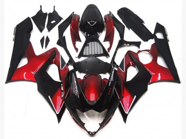 2005-2006 Maroon red and Gloss Black GSXR 1000 Fairings