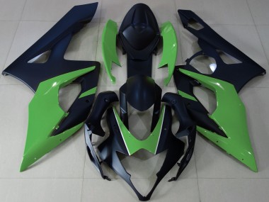 2005-2006 Matte Black & Green GSXR 1000 Fairings