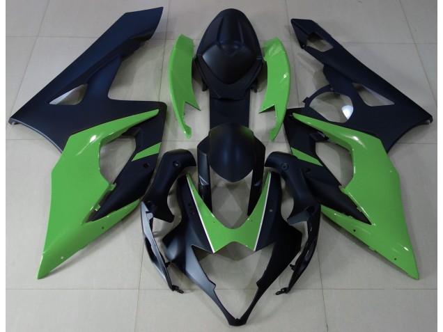2005-2006 Matte Black & Green GSXR 1000 Fairings 2005-2006 Matte Black & Green GSXR 1000 Fairings