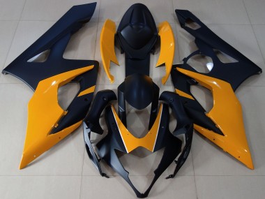 2005-2006 Matte Black & Light Orange GSXR 1000 Fairings