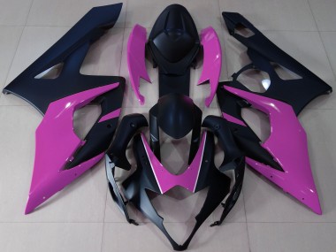 2005-2006 Matte Black & Pink GSXR 1000 Fairings