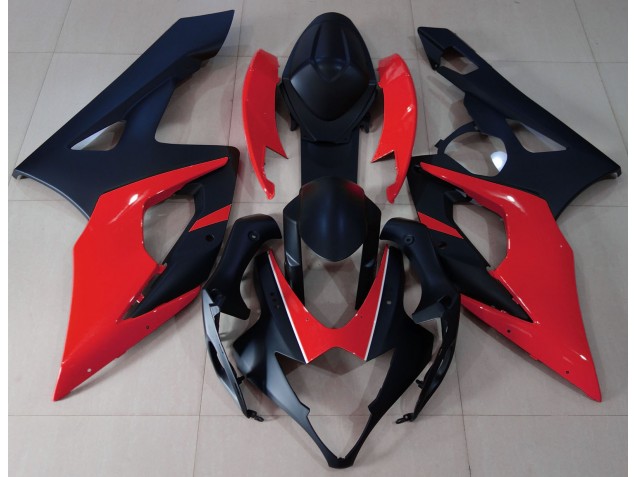 2005-2006 Matte Black & Red GSXR 1000 Fairings 2005-2006 Matte Black & Red GSXR 1000 Fairings