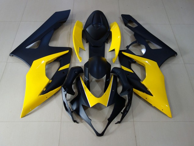 2005-2006 Matte Black & Yellow GSXR 1000 Fairings 2005-2006 Matte Black & Yellow GSXR 1000 Fairings