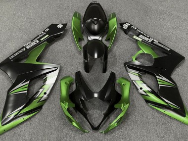 2005-2006 Matte Black and Green GSXR 1000 Fairings