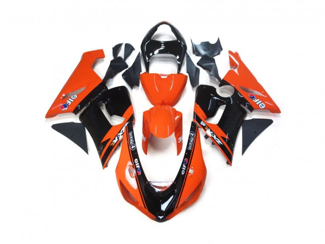 2005-2006 Orange and Black Elf ZX6R Fairings 2005-2006 Orange and Black Elf ZX6R Fairings