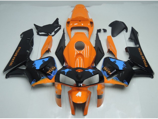 2005-2006 Orange and Black Splatter CBR600RR Fairings 2005-2006 Orange and Black Splatter CBR600RR Fairings