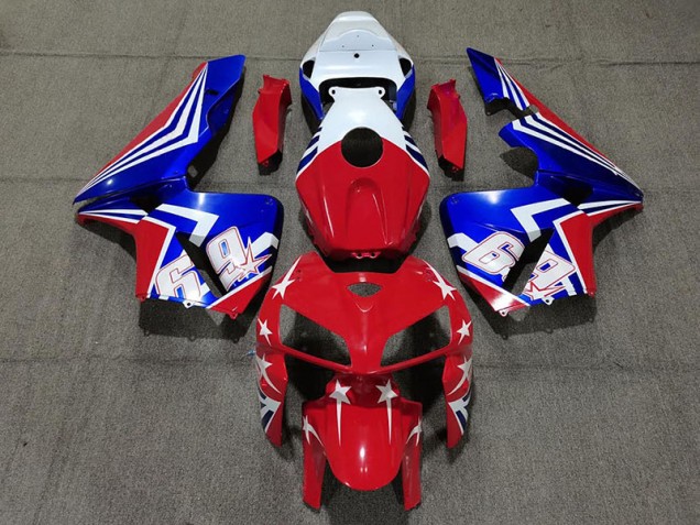 2005-2006 Red White and Blue 69 CBR600RR Fairings 2005-2006 Red White and Blue 69 CBR600RR Fairings