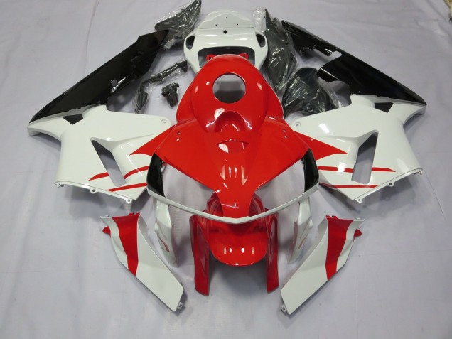 2005-2006 Red and White Style CBR600RR Fairings 2005-2006 Red and White Style CBR600RR Fairings