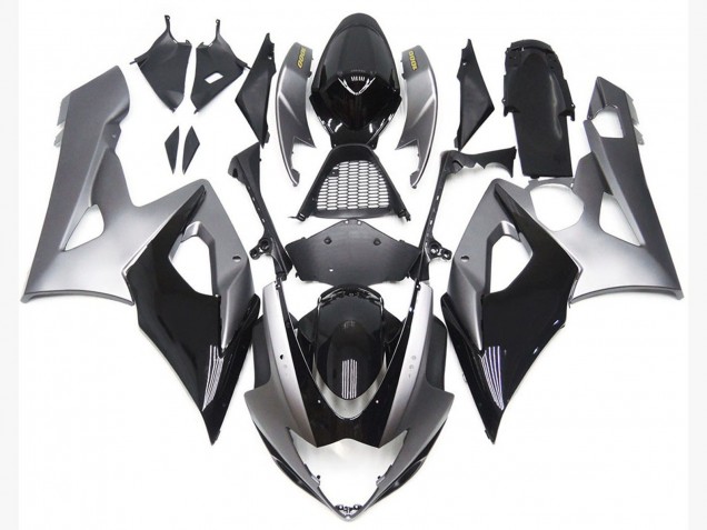 2005-2006 Silver and Gloss Black Style GSXR 1000 Fairings