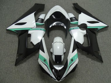 2005-2006 Teal White and Black ZX6R Fairings