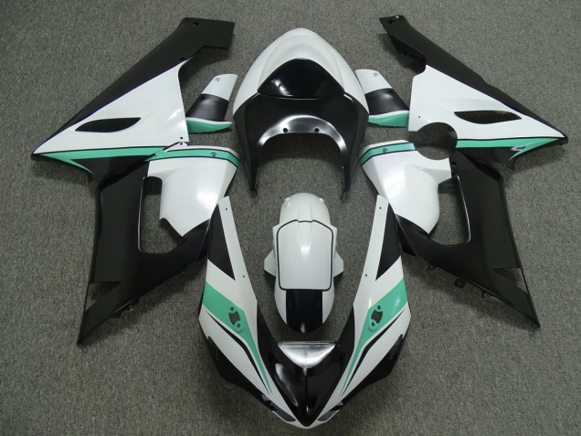 2005-2006 Teal White and Black ZX6R Fairings