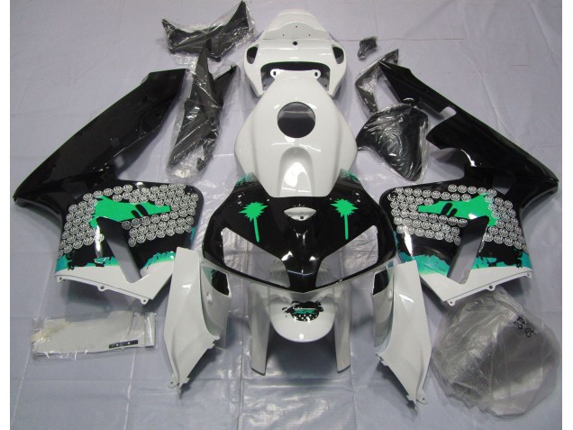 2005-2006 Turquoise Splatter on Gloss Black CBR600RR Fairings 2005-2006 Turquoise Splatter on Gloss Black CBR600RR Fairings