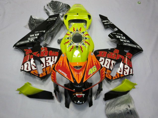 2005-2006 Vibrant Yellow Rossi CBR600RR Fairings 2005-2006 Vibrant Yellow Rossi CBR600RR Fairings