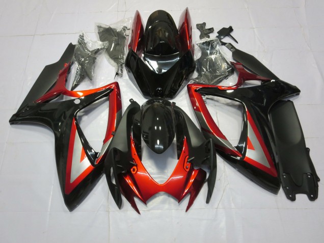 2006-2007 Deep Red Black GSXR 600-750 Fairings 2006-2007 Deep Red Black GSXR 600-750 Fairings