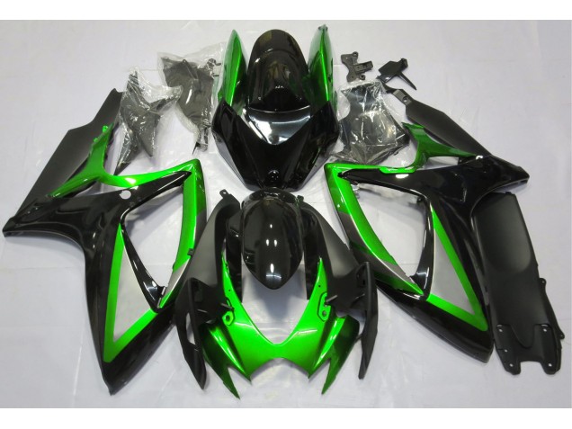 2006-2007 Gloss Green and Black GSXR 600-750 Fairings 2006-2007 Gloss Green and Black GSXR 600-750 Fairings