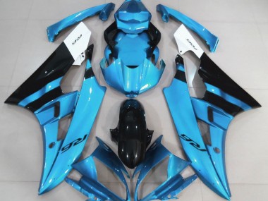 2006-2007 Gloss Light Blue and Black R6 Fairings
