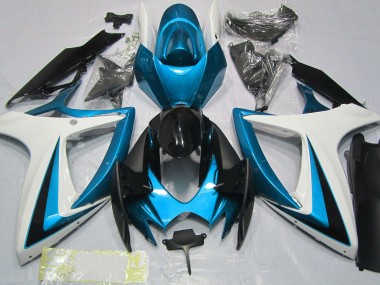 2006-2007 Light Blue & White GSXR 600-750 Fairings