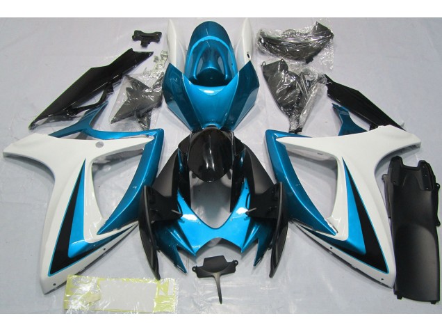 2006-2007 Light Blue & White GSXR 600-750 Fairings 2006-2007 Light Blue & White GSXR 600-750 Fairings