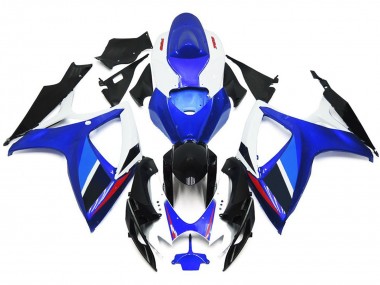 2006-2007 Light Blue and Deep Blue OEM Style w Red GSXR 600-750 Fairings