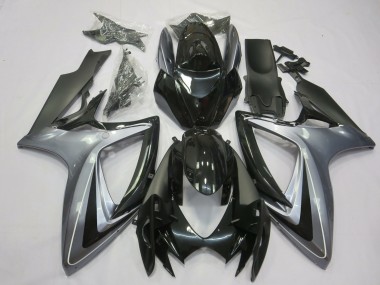 2006-2007 Light Silver And Black GSXR 600-750 Fairings