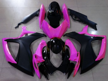 2006-2007 Matte Black and Pink GSXR 600-750 Fairings