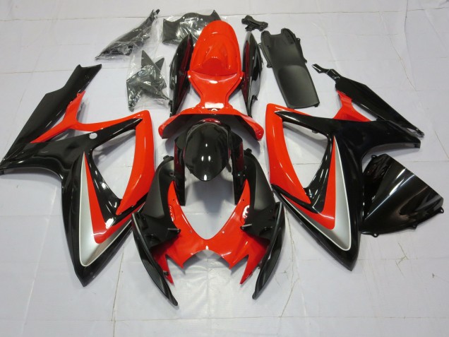 2006-2007 Orange Silver and Black GSXR 600-750 Fairings
