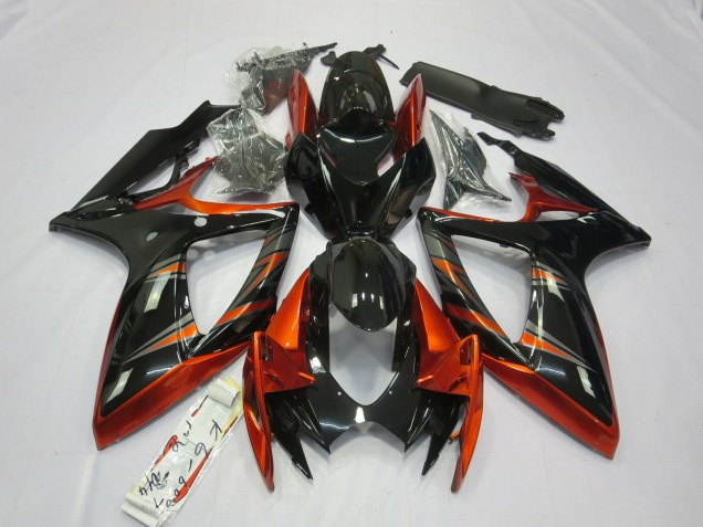 2006-2007 Orange and Black GSXR 600-750 Fairings