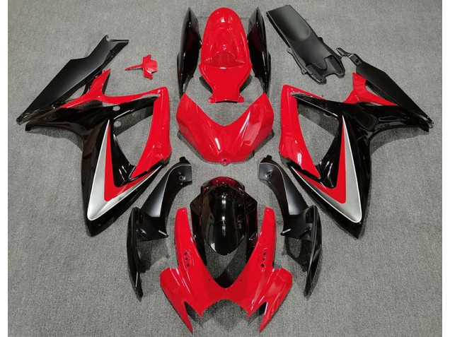 2006-2007 Red Black OEM Style GSXR 600-750 Fairings