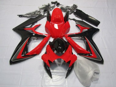 2006-2007 Red Black and Grey GSXR 600-750 Fairings