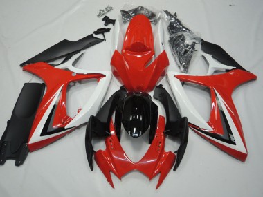 2006-2007 Red and White GSXR 600-750 Fairings