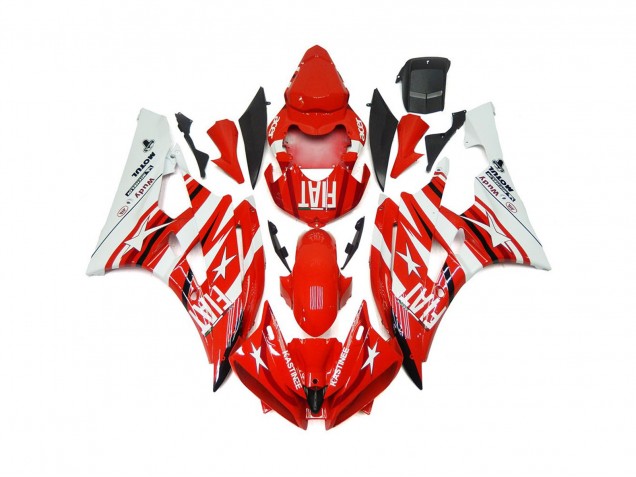 2006-2007 Red and White Star Fiat R6 Fairings 2006-2007 Red and White Star Fiat R6 Fairings