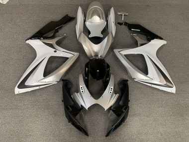 2006-2007 Silver White OEM Style GSXR 600-750 Fairings