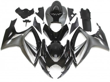 2006-2007 Silver and Black Special OEM Style GSXR 600-750 Fairings