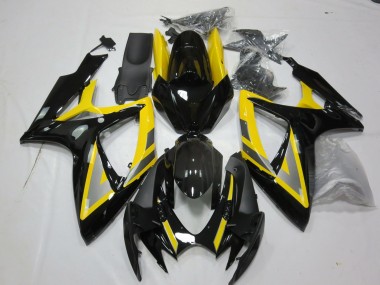 2006-2007 Silver and Black Yellow GSXR 600-750 Fairings