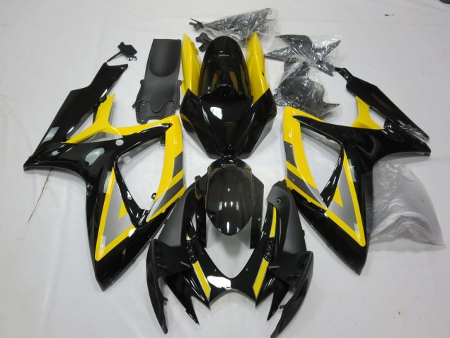2006-2007 Silver and Black Yellow GSXR 600-750 Fairings 2006-2007 Silver and Black Yellow GSXR 600-750 Fairings